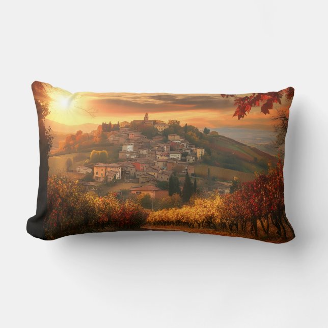 Autumn Vineyard View – Rectangular Accent Pillow Kussen (Voorkant)