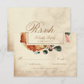 Autumn voelt elegant floranje RSVP-keuzekaart RSVP Kaartje (Voorkant / Achterkant)