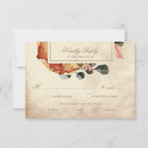 Autumn voelt elegant floranje RSVP-keuzekaart
