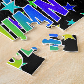 "AUTUMN" voornaam, geun "HAPPY BIRTHDAY" Legpuzzel (Zijkant)