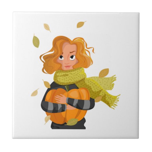 AUTUMN VROUW TEGELTJE (Voorkant)