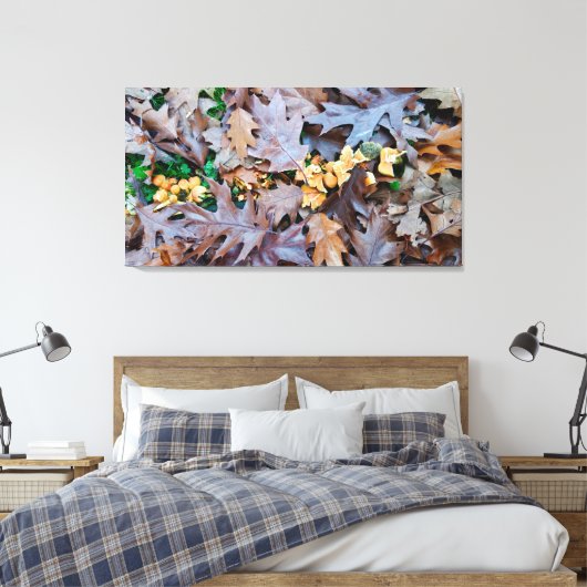 Autumn w/ gele paddenstoelen en bruine gestorven b canvas afdruk (Insitu (Slaapkamer))