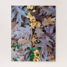 Autumn w/ gele paddenstoelen en bruine gestorven b legpuzzel