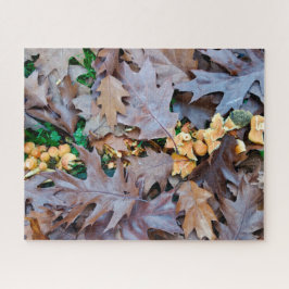 Autumn w/ gele paddenstoelen en bruine gestorven b legpuzzel