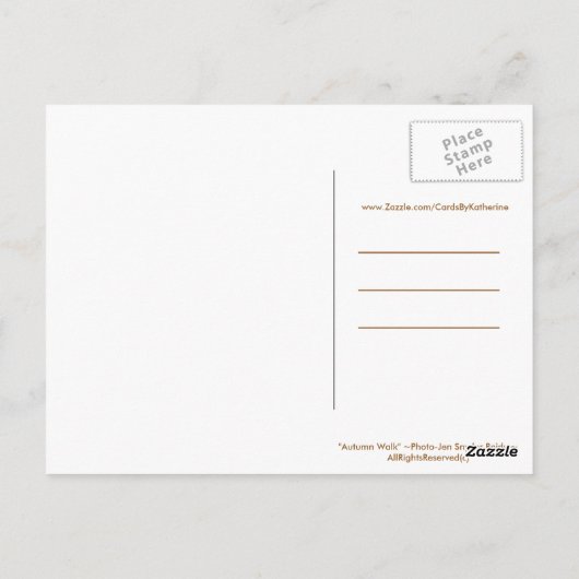 Autumn Walk Briefkaart (Achterkant)