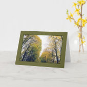 "Autumn Walkway" Blank Wenskaart Kaart (Gele Bloem)