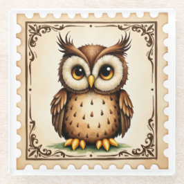 Autumn Watcher Owl Glazen Onderzetter