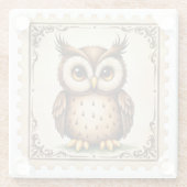 Autumn Watcher Owl Glazen Onderzetter (Achterkant)