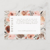 Autumn Watercolor Boho Floral Wedding Info Informatiekaartje (Voorkant)