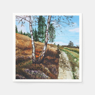 Autumn watercolor painting servet