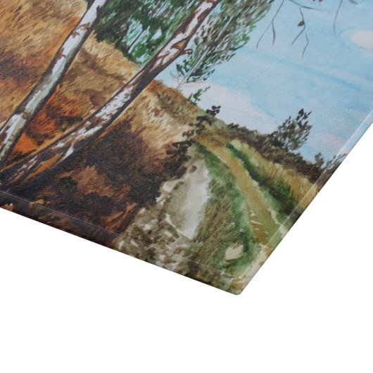 Autumn watercolor painting snijplank (Hoek)