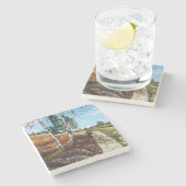 Autumn watercolor painting stenen onderzetter (Zijkant)