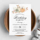 Autumn Watercolor Pumpkins & Flowers Kaart