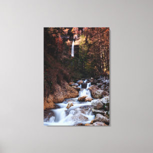 Autumn waterfall Peričnik, Slovenië Canvas Afdruk
