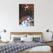 Autumn waterfall Peričnik, Slovenië Canvas Afdruk (Insitu (Slaapkamer))