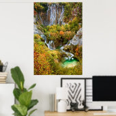 Autumn Waterfall Poster (Thuiskantoor)