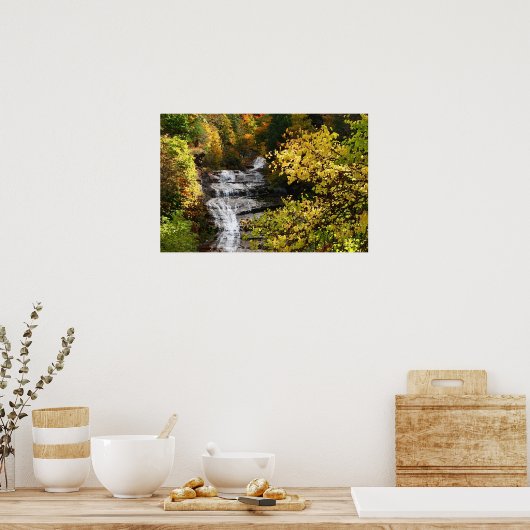 Autumn Waterfall Poster (Keuken)