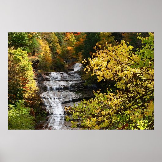 Autumn Waterfall Poster (Voorkant)