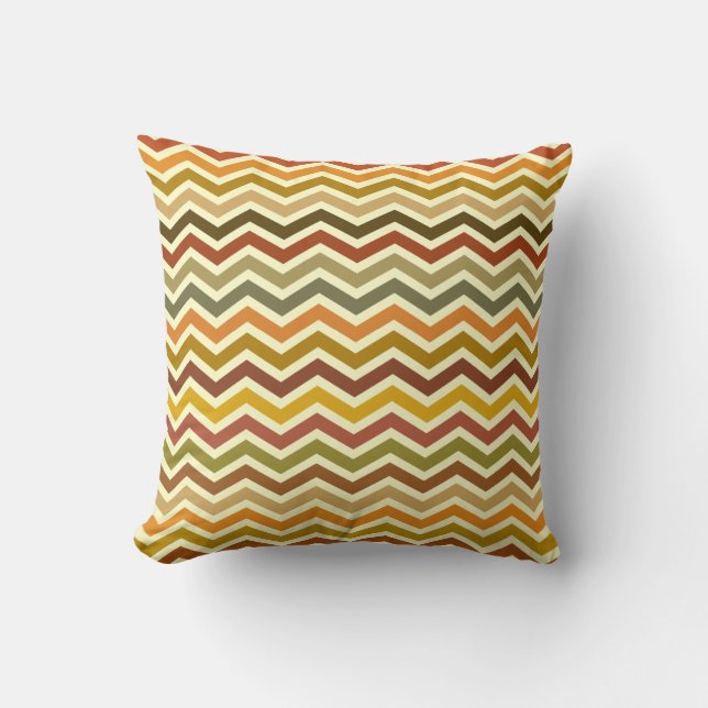 Autumn Waves Chevron Zigzag Pillow Kussen (Voorkant)