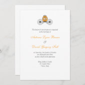 Autumn Wedding Invitations Pumpkin Carriage Kaart (Voorkant / Achterkant)