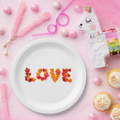 Autumn Wedding Rustic Leaves Spell Love Herfst Papieren Bordje (Feest)