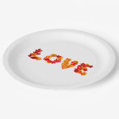 Autumn Wedding Rustic Leaves Spell Love Herfst Papieren Bordje (Gekanteld)