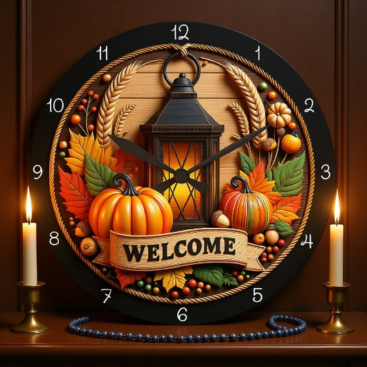 Autumn Welcome Lantern Clock Grote Klok