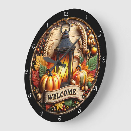 Autumn Welcome Lantern Clock Grote Klok (Hoek)