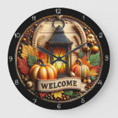 Autumn Welcome Lantern Clock Grote Klok (Voorkant)