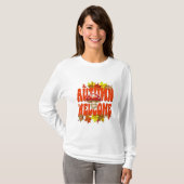 Autumn Welcome Mushroom & Leaves Design T-shirt (Voorkant volledig)