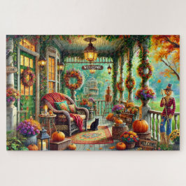 Autumn Welcome Victorian Porch Retreat Pumpkins Legpuzzel