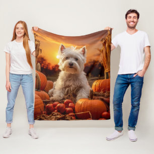 Autumn Westie Fleece Deken