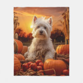 Autumn Westie Fleece Deken (Voorkant)