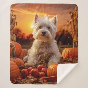 Autumn Westie Sherpa Deken