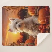 Autumn Westie Sherpa Deken (Voorkant (horizontaal))