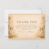 Autumn Wheat Botanical Wedding Bedankkaart (Voorkant)
