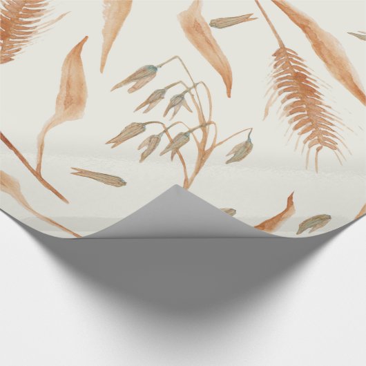 Autumn Wheat Grain Cereum Planten Botany Waterverf Cadeaupapier (Hoek)