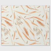 Autumn Wheat Grain Cereum Planten Botany Waterverf Cadeaupapier (Vlak)