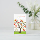 Autumn Whimsical Swirl Tree - Uniek en stijlvol Visitekaartje (Staand voorkant)
