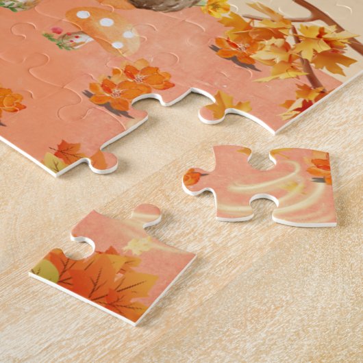 Autumn Whimsy: Egels in een gezellig bos Legpuzzel (Zijkant)