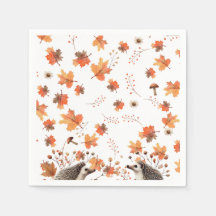 Autumn Whimsy - Hedgehog & Herfst bladeren servett