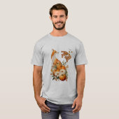 Autumn Whimsy: Vos, pompoenen en Herfst gebladerte T-shirt (Voorkant volledig)