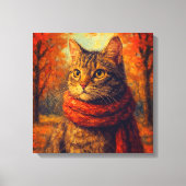 Autumn Whiskers Een gezellige kat in de Herfst Bre Canvas Afdruk (Voorkant)
