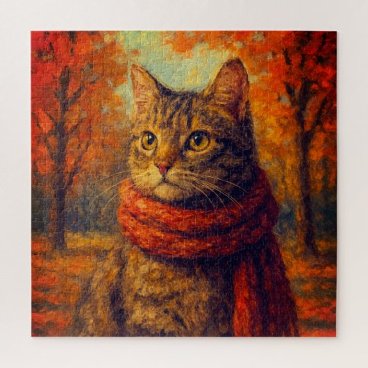 Autumn Whiskers Een gezellige kat in de Herfst Bre Legpuzzel (Verticaal)