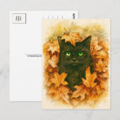 Autumn Whisper Black Cat Briefkaart (Voorkant / Achterkant)
