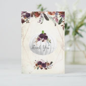 Autumn White Pumpkin Baby shower Dank u Bedankkaart (Staand voorkant)