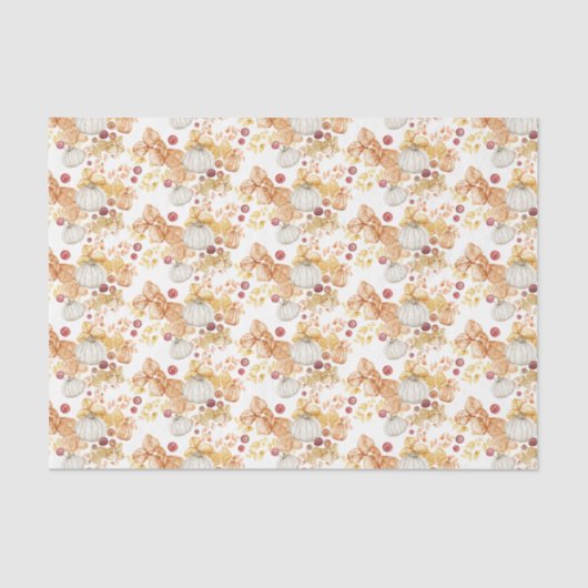 Autumn White Pumpkins Tissuepapier (Voorkant)