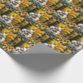 Autumn White Squirrel On a Tree Stump Cadeaupapier (Hoek)