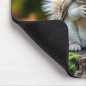 Autumn White Squirrel On a Tree Stump Muismat (Hoek)