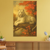 Autumn White Tiger – Fine Art Canvas (Insitu (Woonkamer))